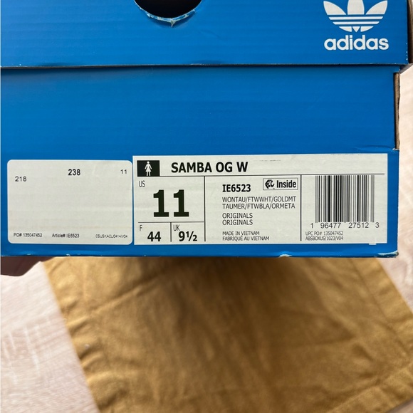 adidas Samba Sneaker in Beige, White and Gum - Picture 5 of 5